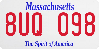 MA license plate 8UQ098