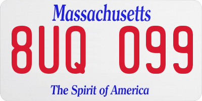 MA license plate 8UQ099