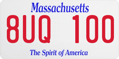 MA license plate 8UQ100