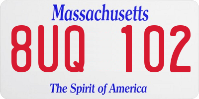 MA license plate 8UQ102