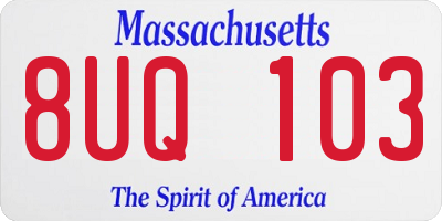 MA license plate 8UQ103