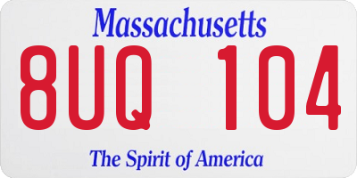 MA license plate 8UQ104