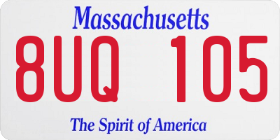 MA license plate 8UQ105