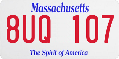 MA license plate 8UQ107