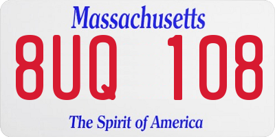 MA license plate 8UQ108