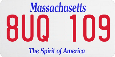 MA license plate 8UQ109