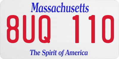 MA license plate 8UQ110
