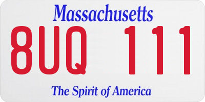 MA license plate 8UQ111
