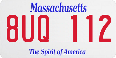 MA license plate 8UQ112