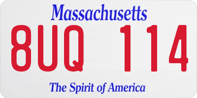 MA license plate 8UQ114