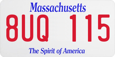 MA license plate 8UQ115