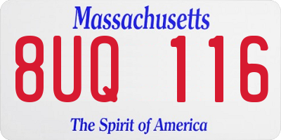 MA license plate 8UQ116