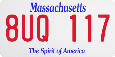 MA license plate 8UQ117
