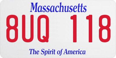 MA license plate 8UQ118
