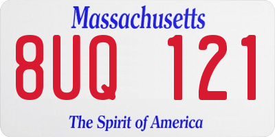 MA license plate 8UQ121