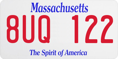 MA license plate 8UQ122