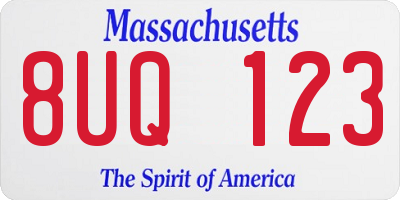 MA license plate 8UQ123