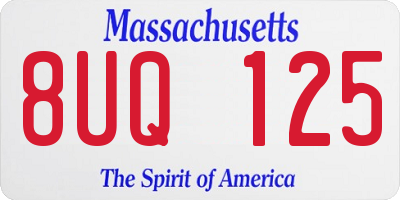 MA license plate 8UQ125
