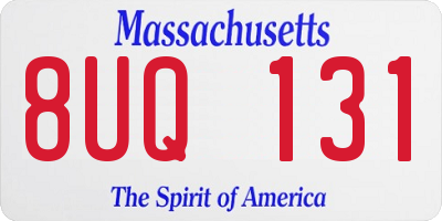MA license plate 8UQ131