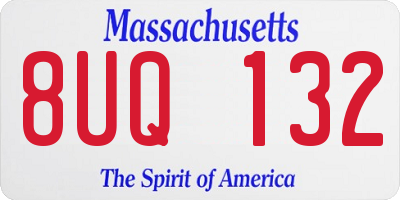 MA license plate 8UQ132