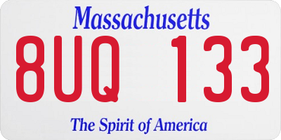 MA license plate 8UQ133