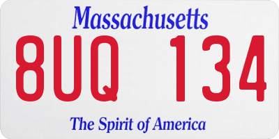 MA license plate 8UQ134