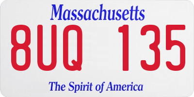 MA license plate 8UQ135