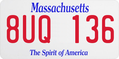 MA license plate 8UQ136