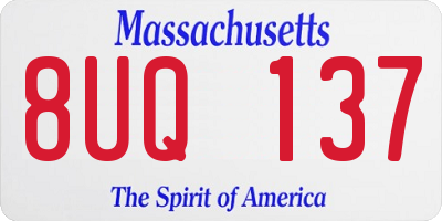MA license plate 8UQ137