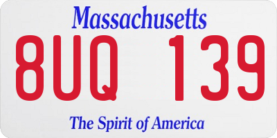 MA license plate 8UQ139