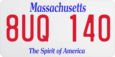 MA license plate 8UQ140