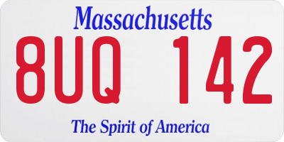 MA license plate 8UQ142