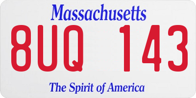 MA license plate 8UQ143