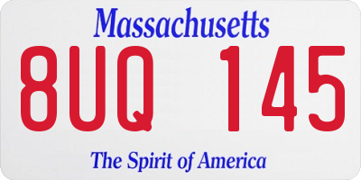MA license plate 8UQ145