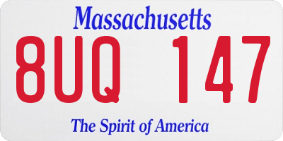 MA license plate 8UQ147