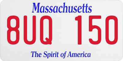 MA license plate 8UQ150