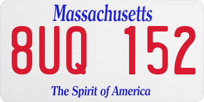 MA license plate 8UQ152