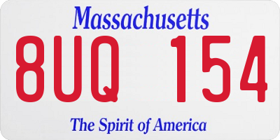 MA license plate 8UQ154
