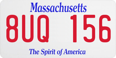 MA license plate 8UQ156