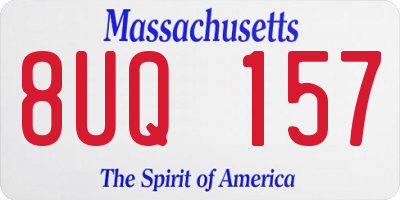 MA license plate 8UQ157