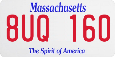 MA license plate 8UQ160
