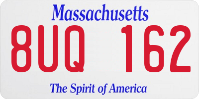 MA license plate 8UQ162