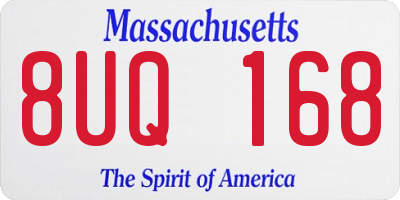 MA license plate 8UQ168
