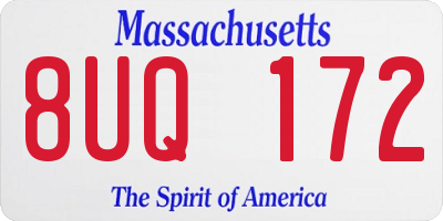 MA license plate 8UQ172