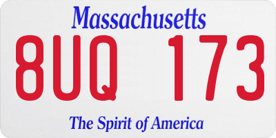 MA license plate 8UQ173