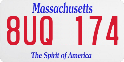 MA license plate 8UQ174