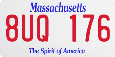 MA license plate 8UQ176