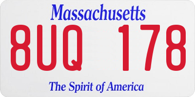 MA license plate 8UQ178