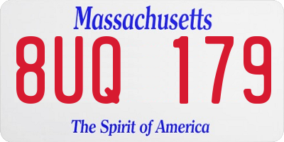 MA license plate 8UQ179
