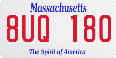 MA license plate 8UQ180